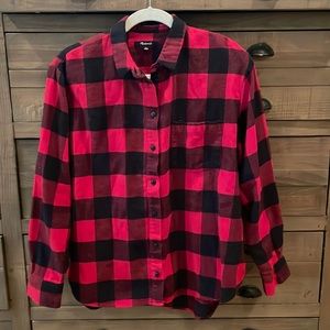 Madewell Buffalo Plaid Flannel Shirt Sz L